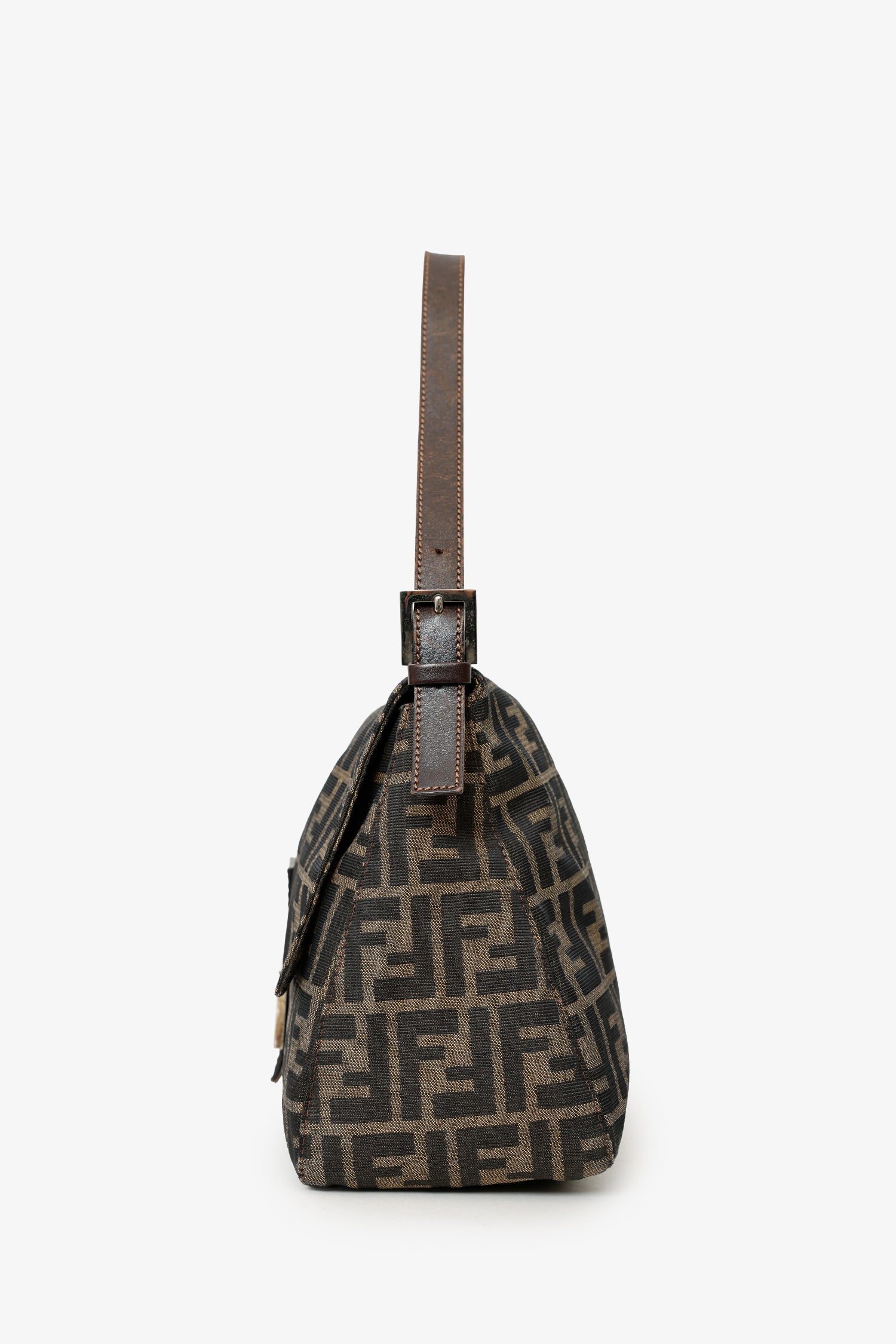 Fendi Brown FF Zucca Canvas Mama Baugette Shoulder Bag