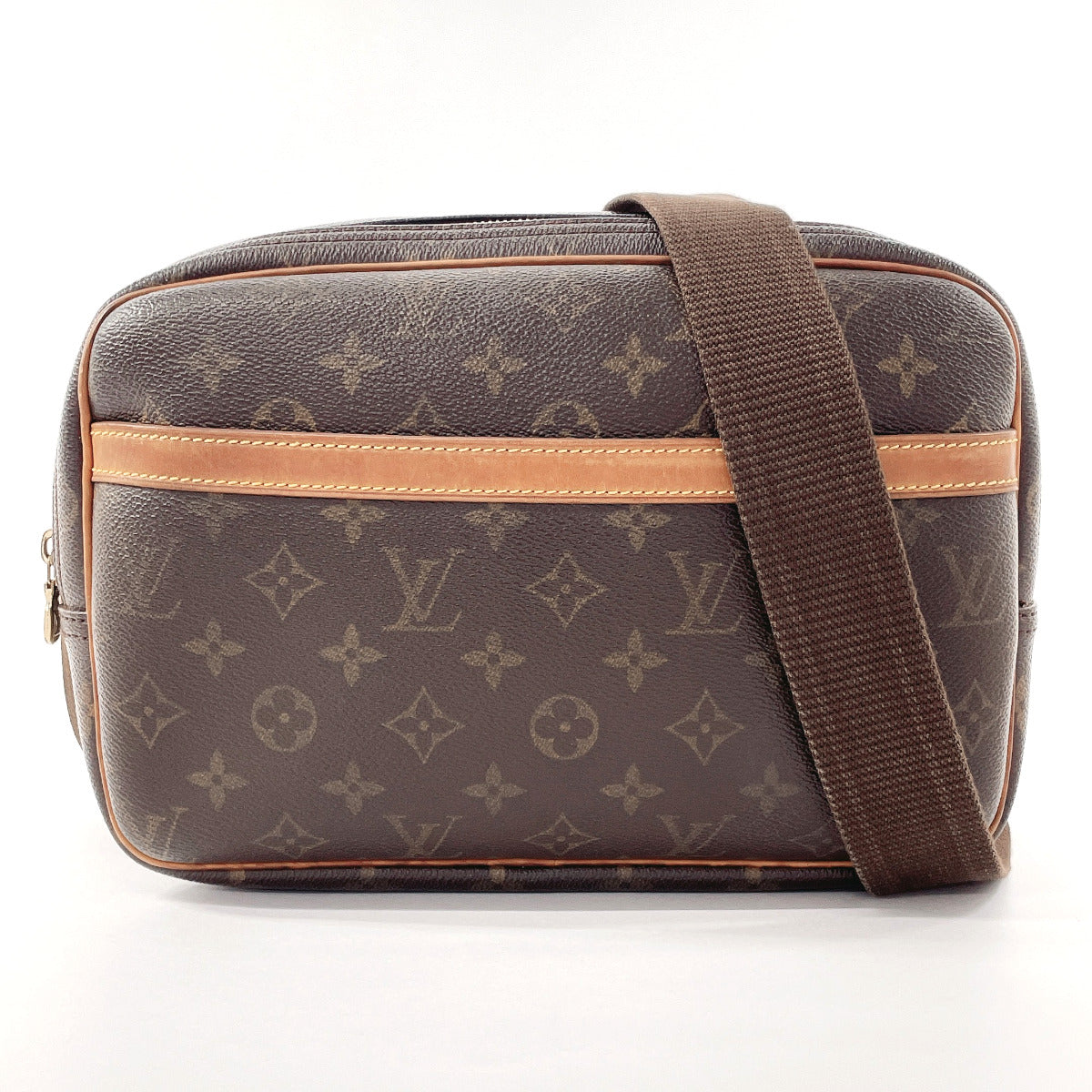 LOUIS VUITTON Shoulder Bag Monogram canvas Brown Reporter PM