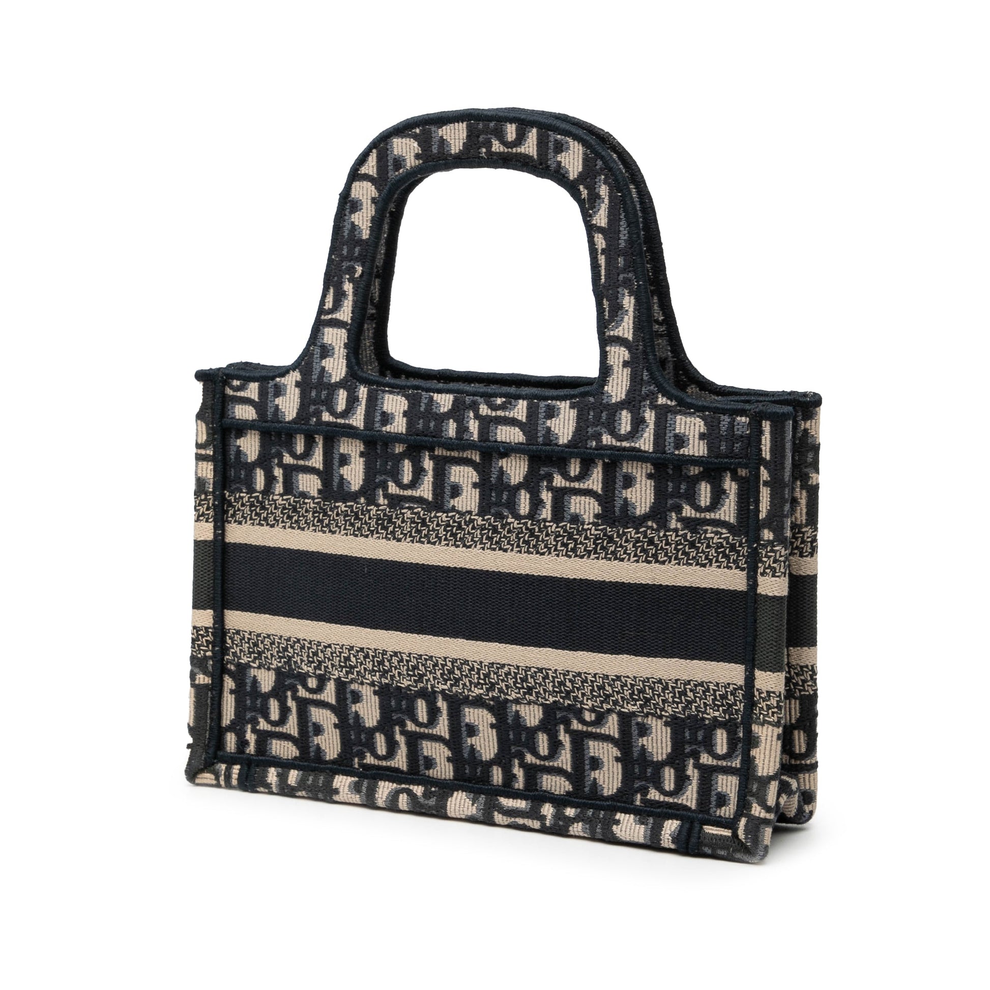 Blue Dior Mini Oblique Canvas Book Tote Handbag