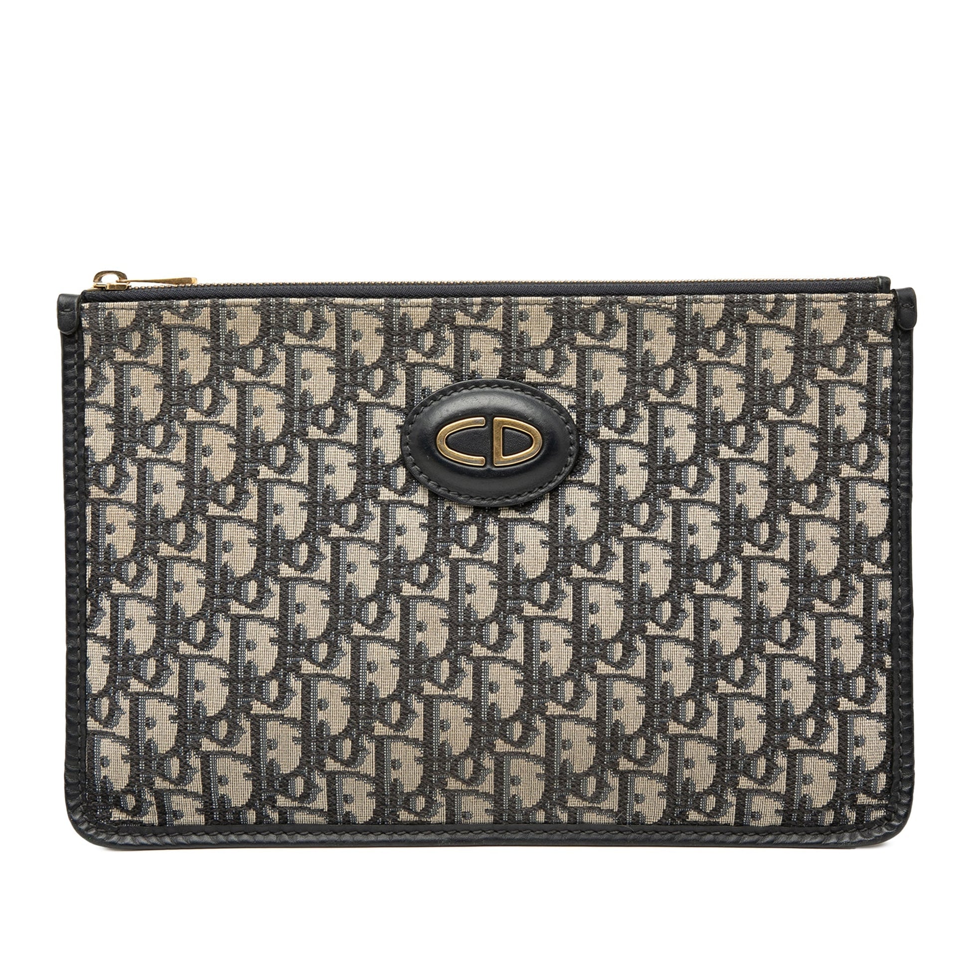 Blue Dior Oblique Canvas Clutch