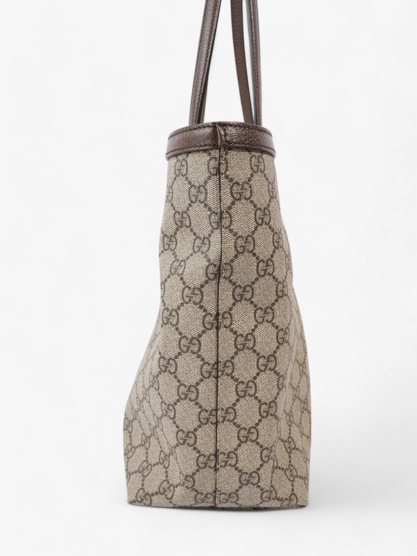 Gucci Ophelia Tote GG Supreme / Brown / Green Coated Canvas Medium
