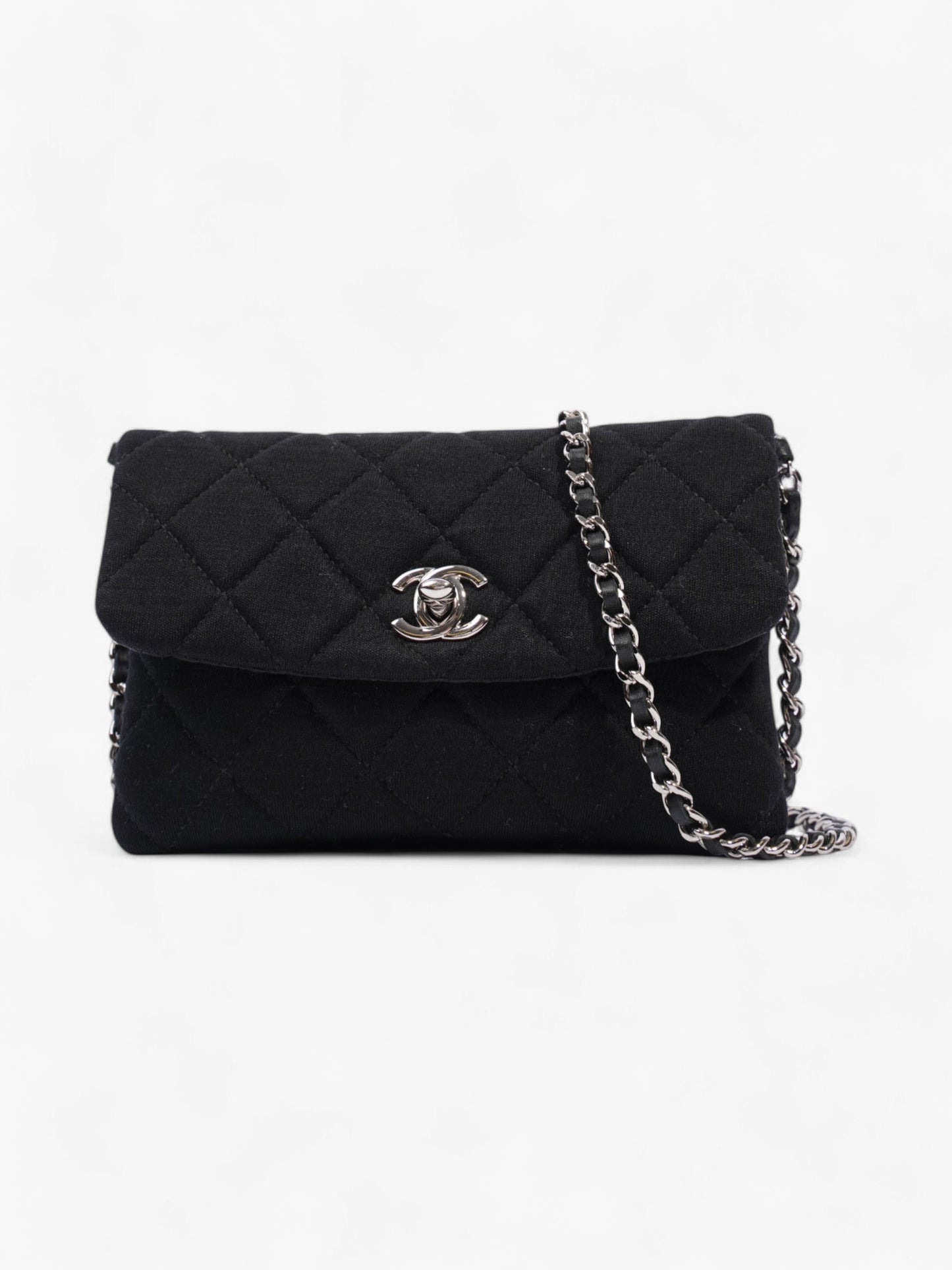Chanel CC Flap Bag Black Cotton Mini
