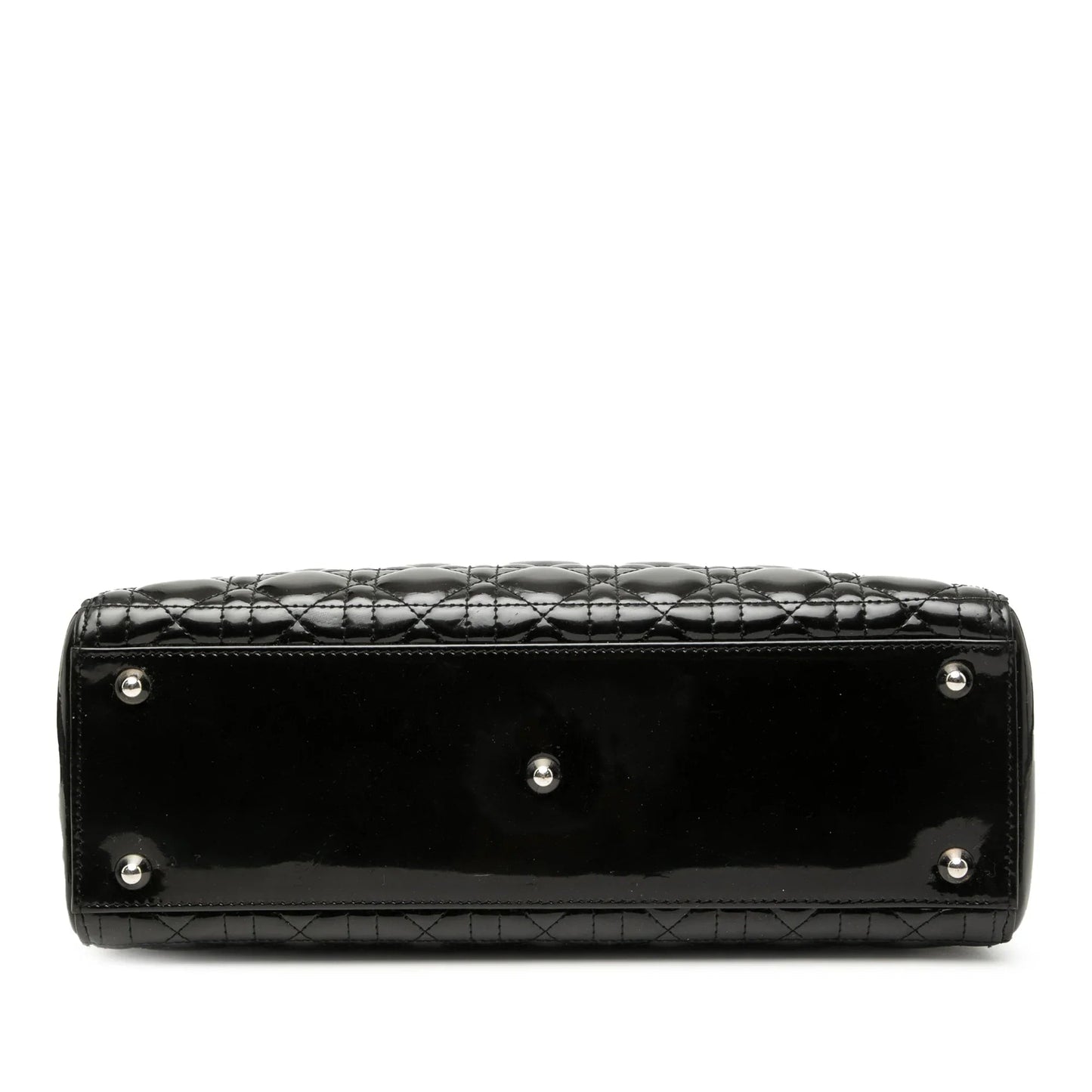 Black Dior Large Patent Cannage Lady Dior Satchel