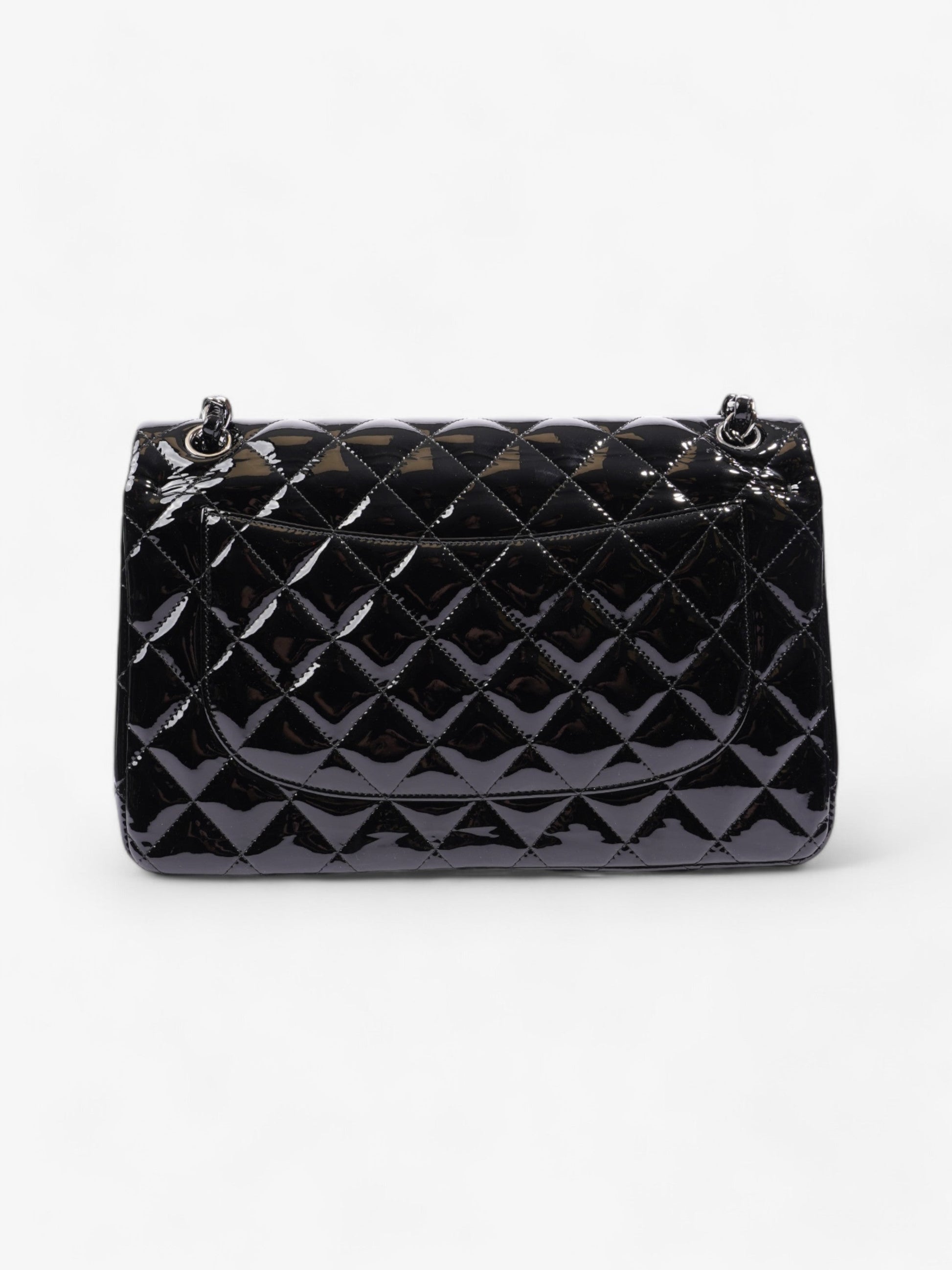 Chanel Classic Double Flap Black Patent Leather Jumbo