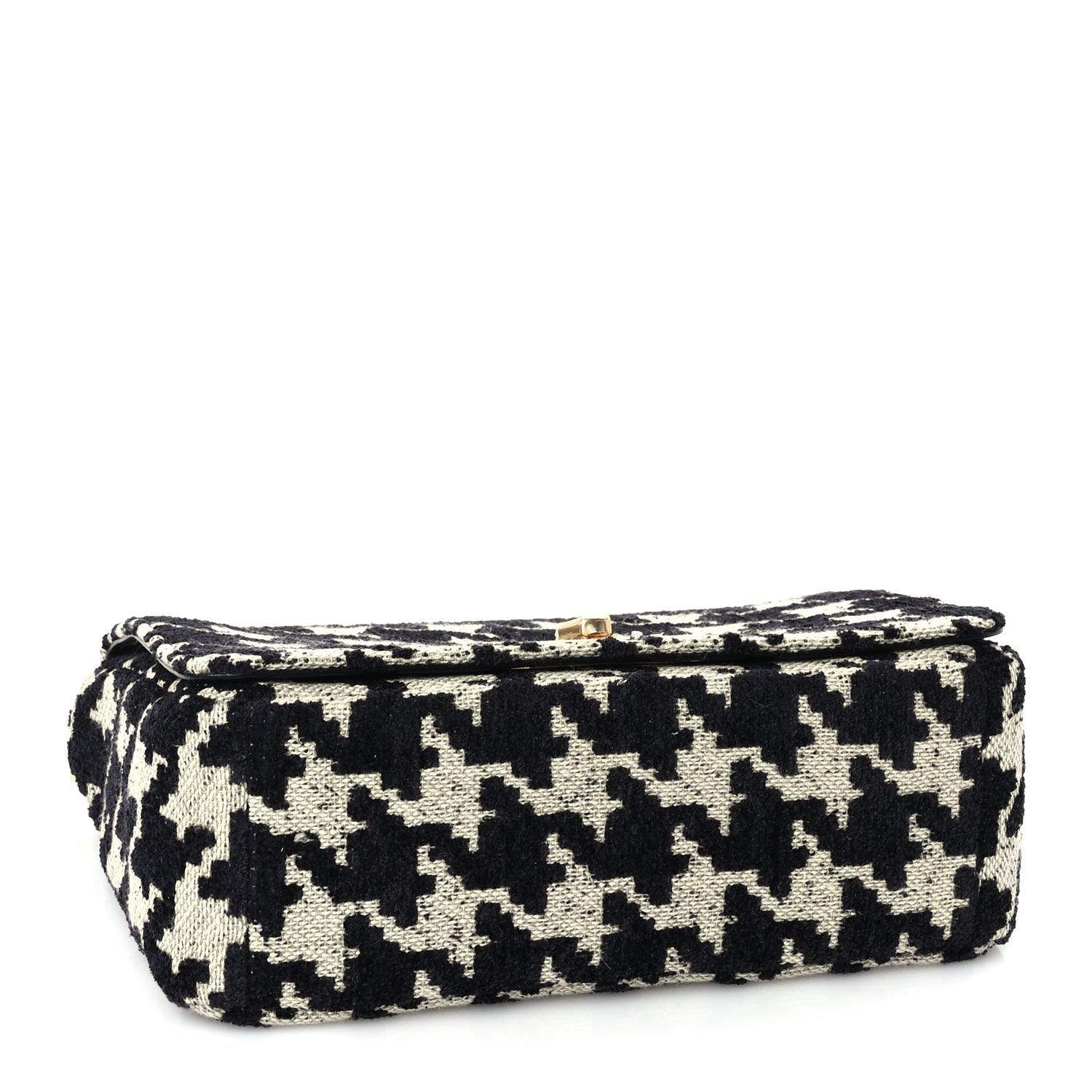 Christian Dior Technical Canvas Macro Houndstooth Medium Caro Bag Black White