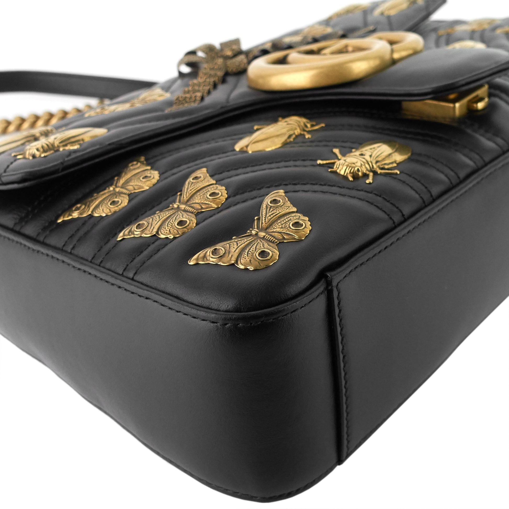 Gucci GG Marmont Medium Insects Matelass? Leather Bag