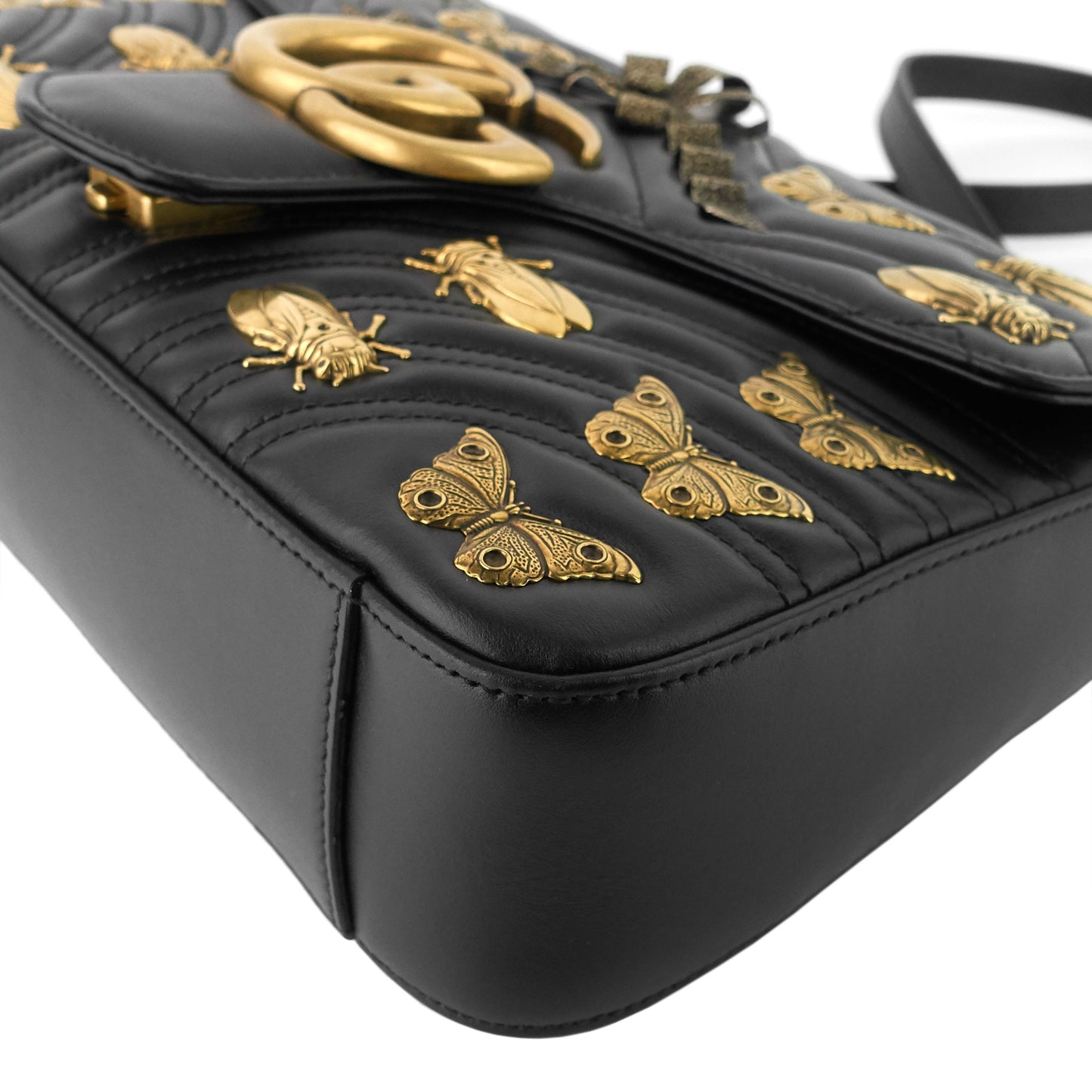 Gucci GG Marmont Medium Insects Matelass? Leather Bag
