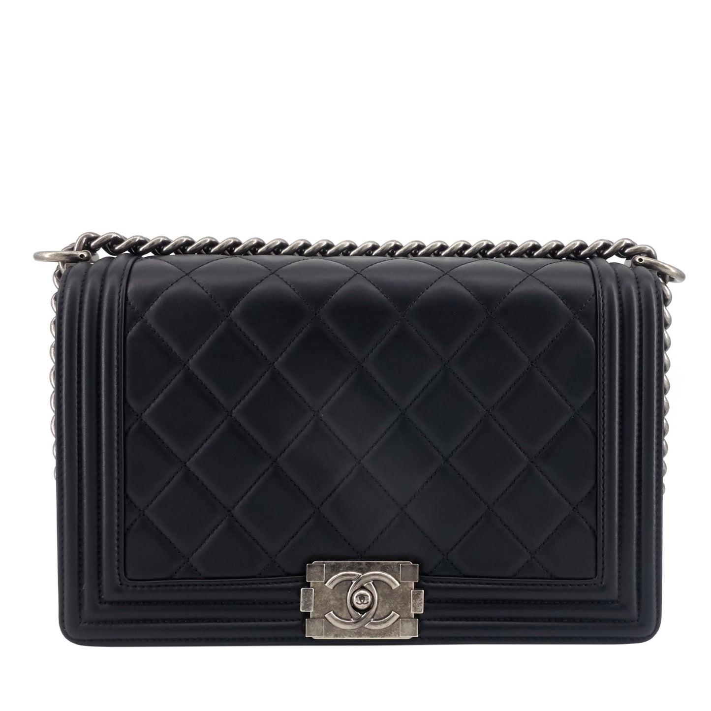 Chanel Boy New Medium Lambskin Leather Bag