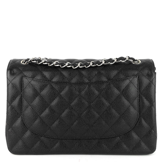 Chanel Double Flap Quilted Caviar Leather Bag