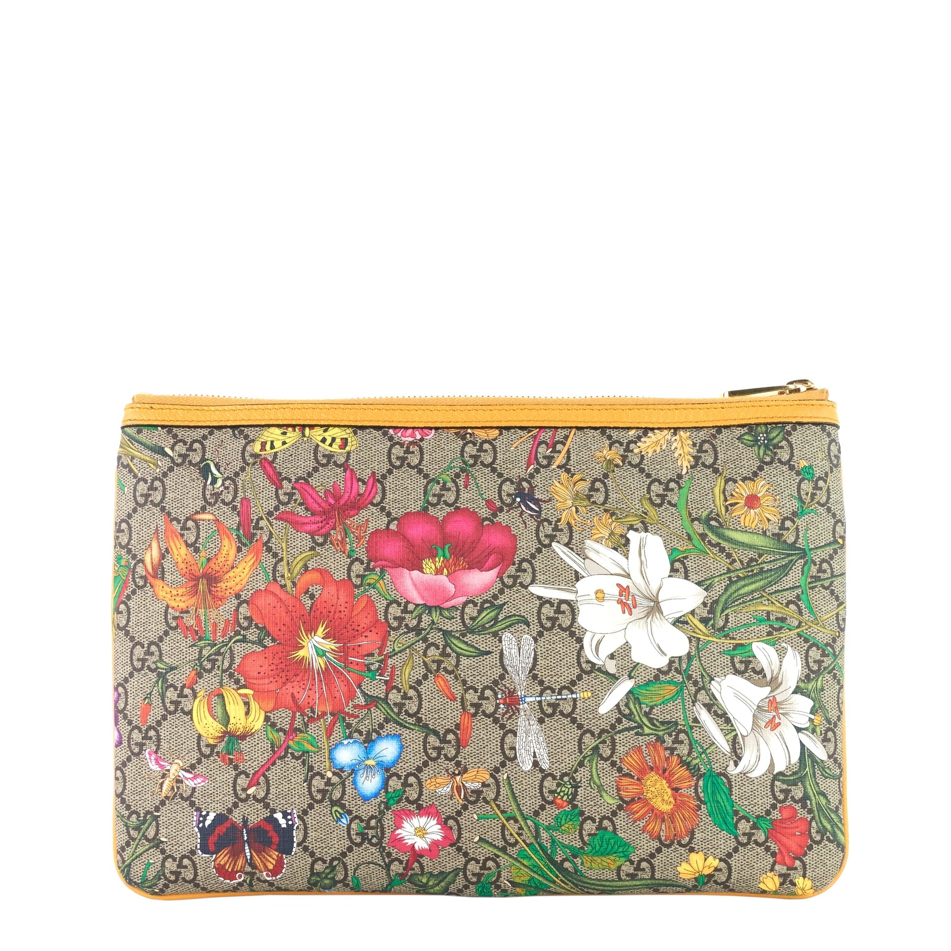 Gucci Ophidia GG Supreme Canvas Floral Clutch Bag