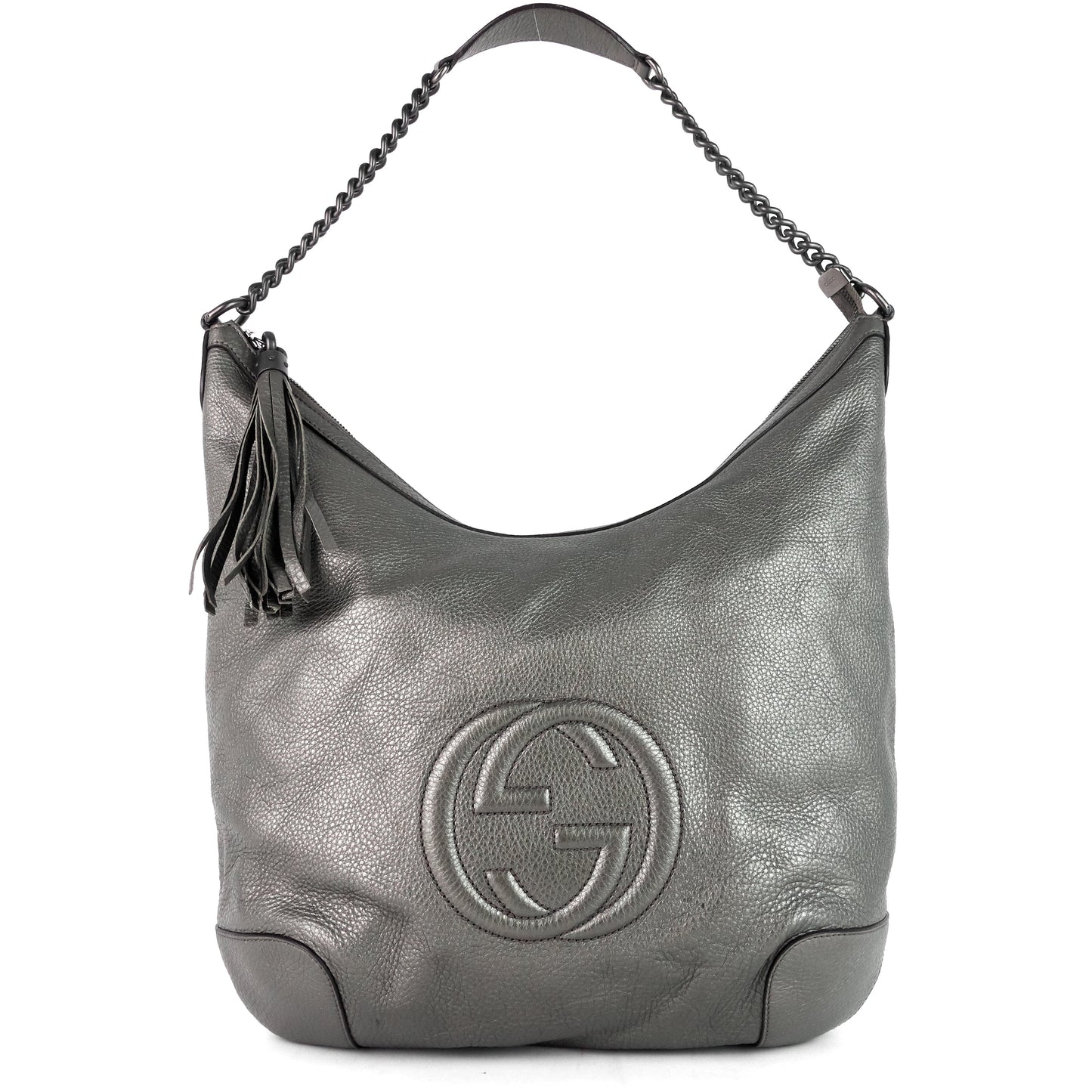 Gucci Soho Chain Pebbled Calf Leather Hobo Bag