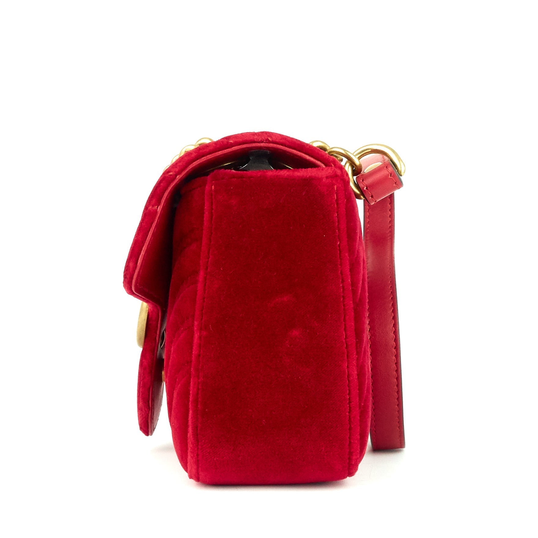 Gucci GG Marmont Mini Chevron Velvet Bag