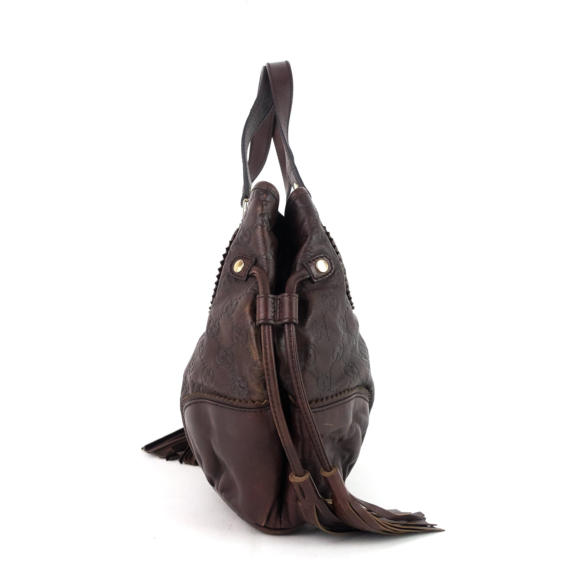 Gucci Leather Monogram Tote Style 19