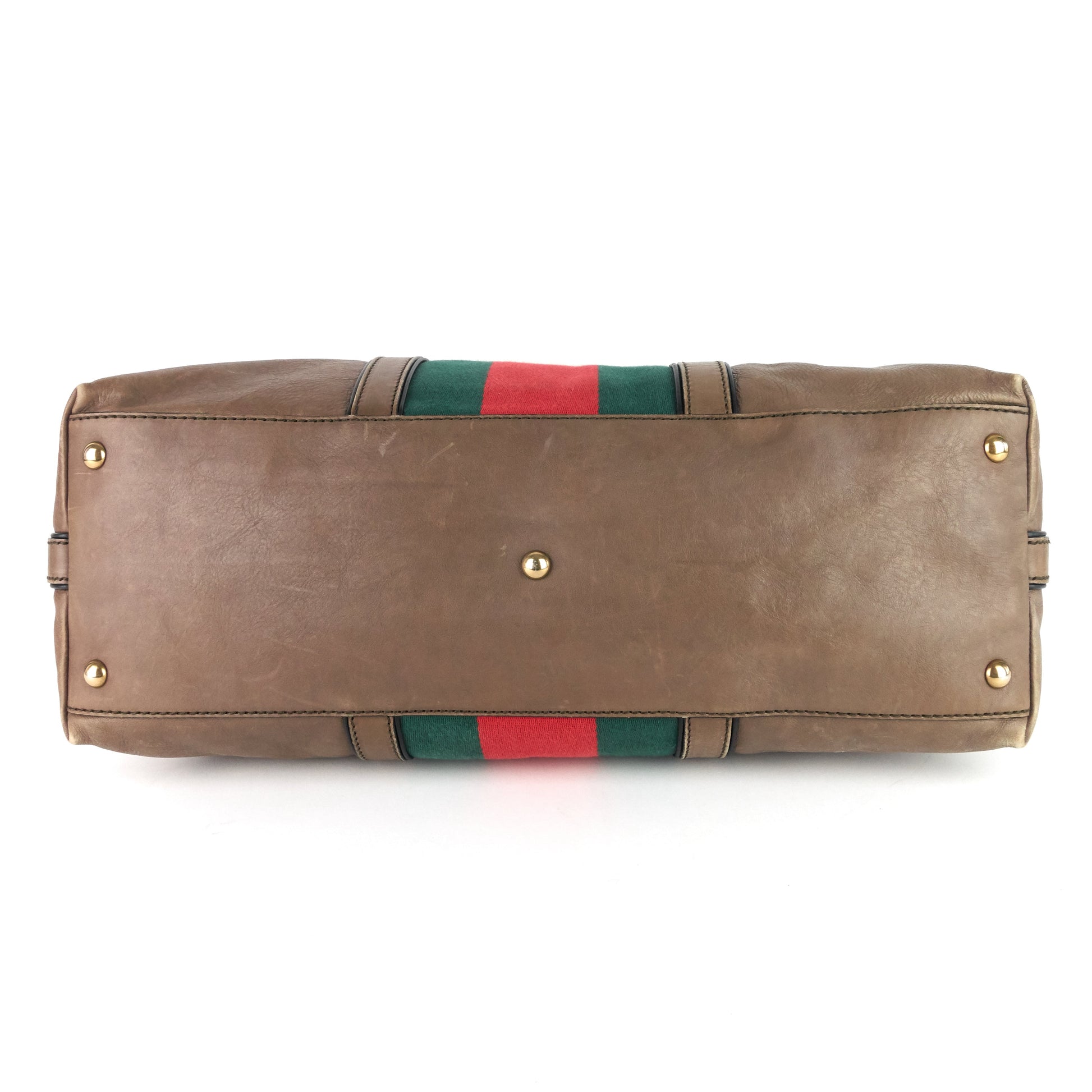 Gucci Raina Web Top Handle Medium Leather Bag