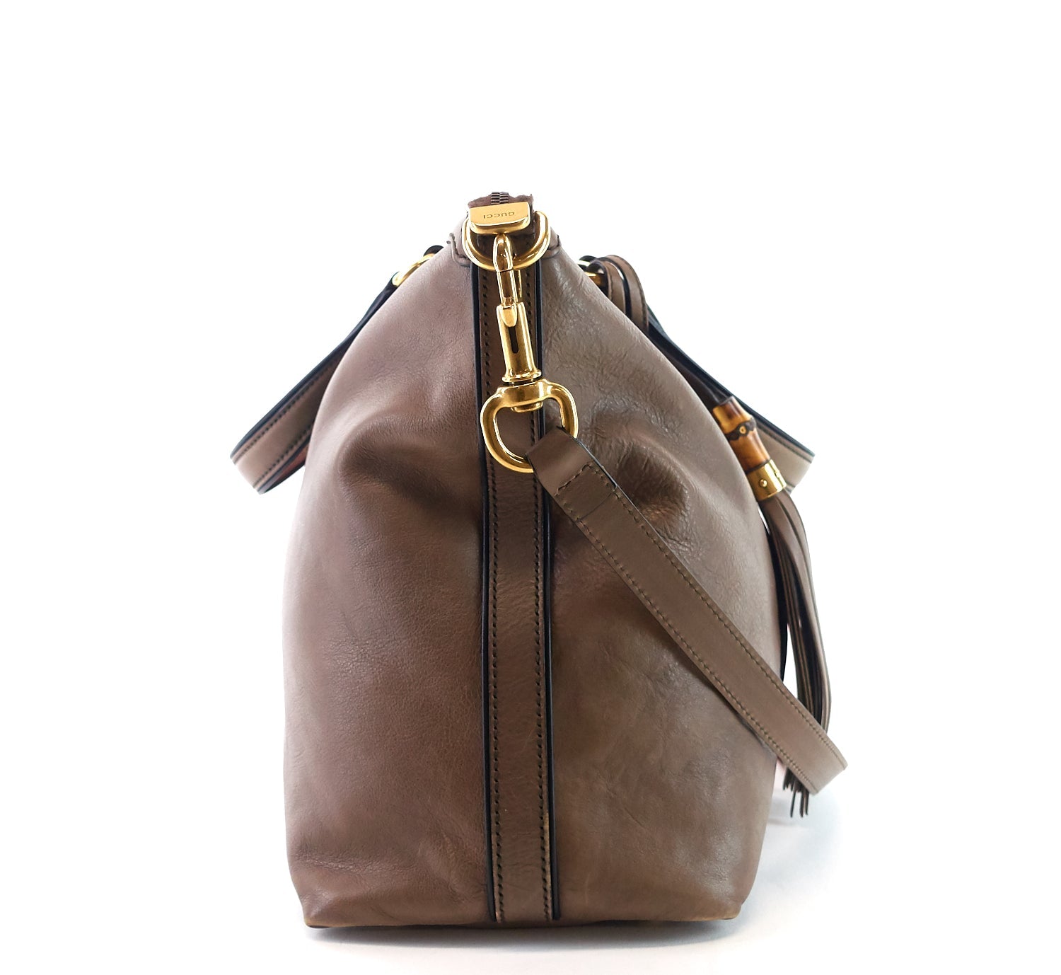 Gucci Rania Web Leather Top Handle Medium Bag