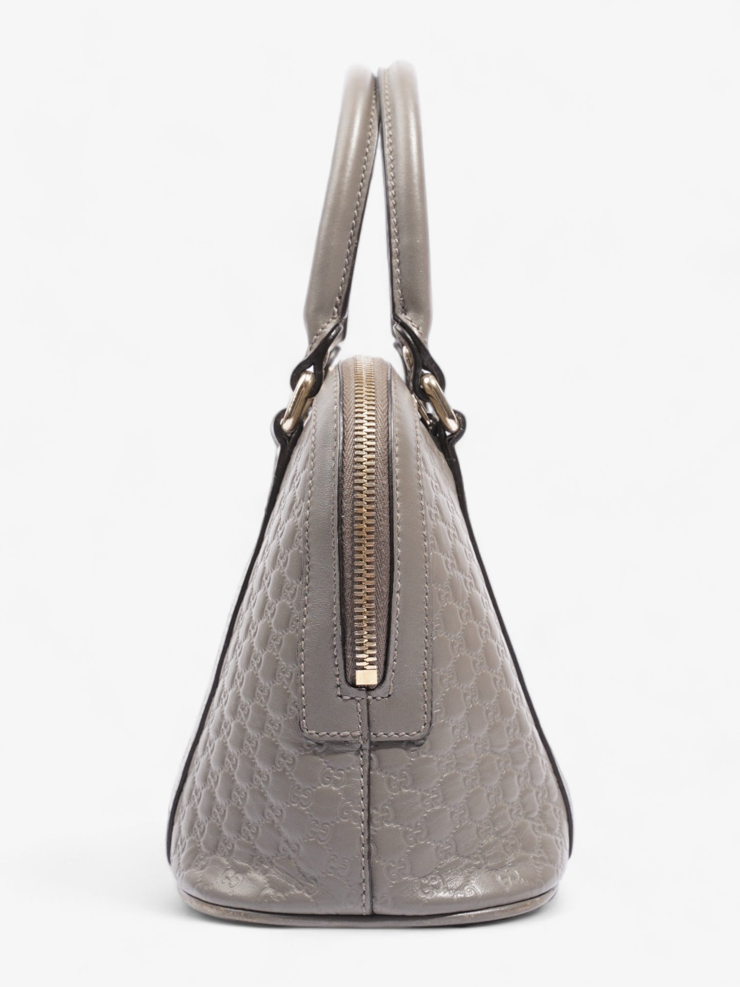 Mini Microguccissima Dome Bag Grey Leather