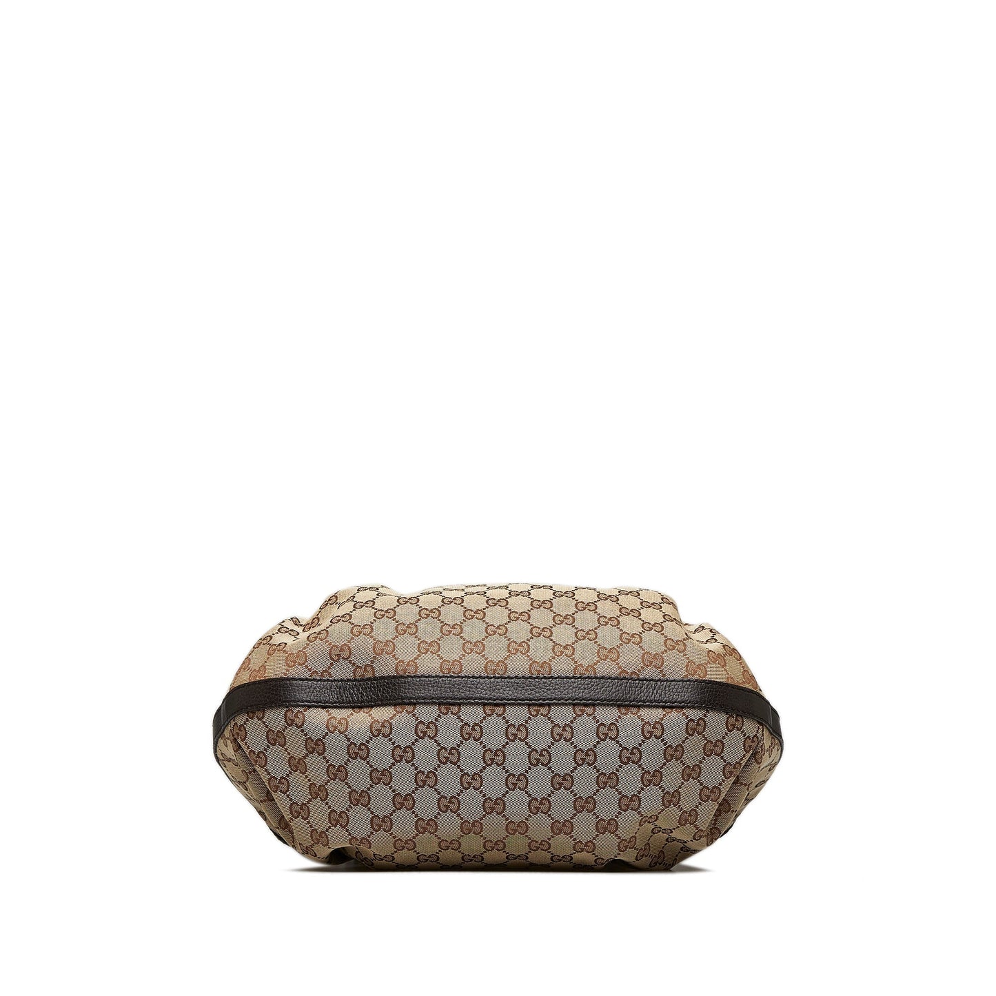 Gucci Brown Leather Canvas Tote Style 33