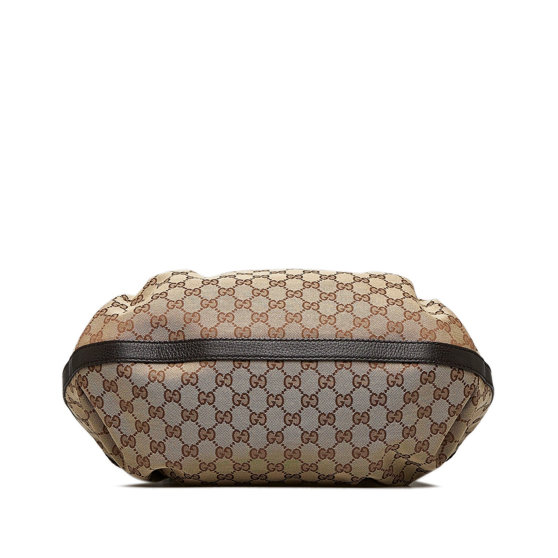 Gucci Brown Leather Canvas Tote Style 31
