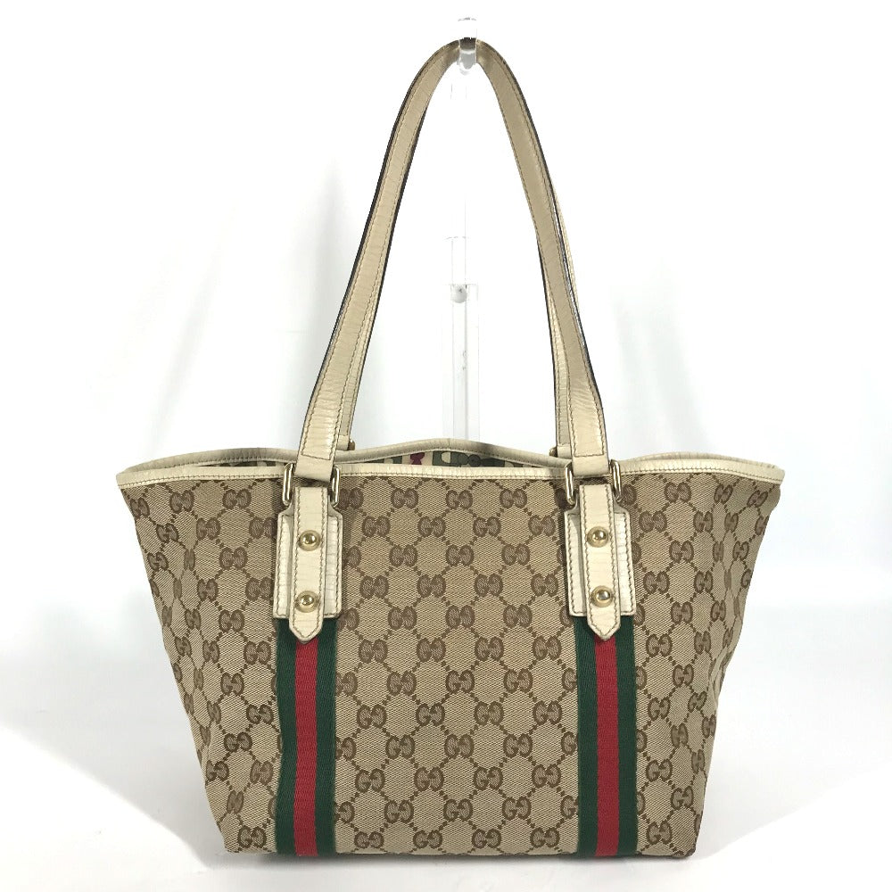 GUCCI Shoulder Bag 137396 GG canvas / leather beige GG Shelly line Women