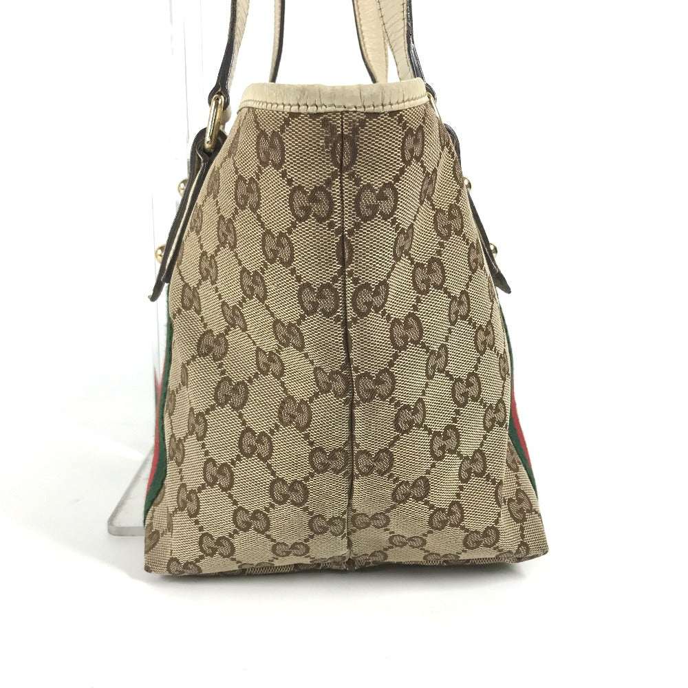 GUCCI Shoulder Bag 137396 GG canvas / leather beige GG Shelly line Women