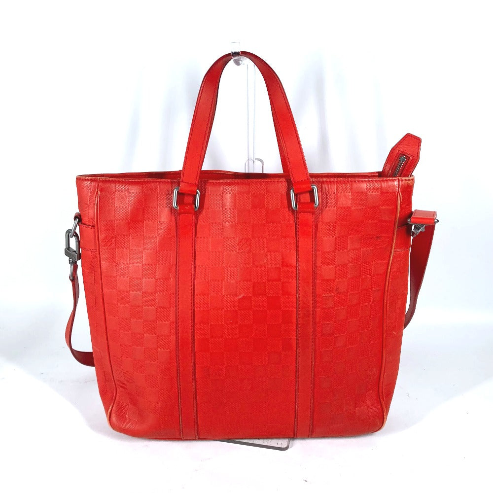 LOUIS VUITTON Shoulder Bag Damier Anfini Leather Orange type Damier Anfini Tadao PM