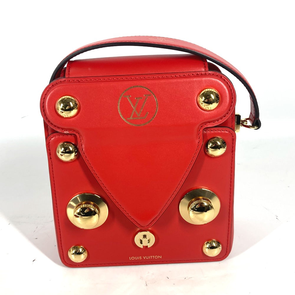 LOUIS VUITTON Shoulder Bag leather Red type LV logo S lock bag XL