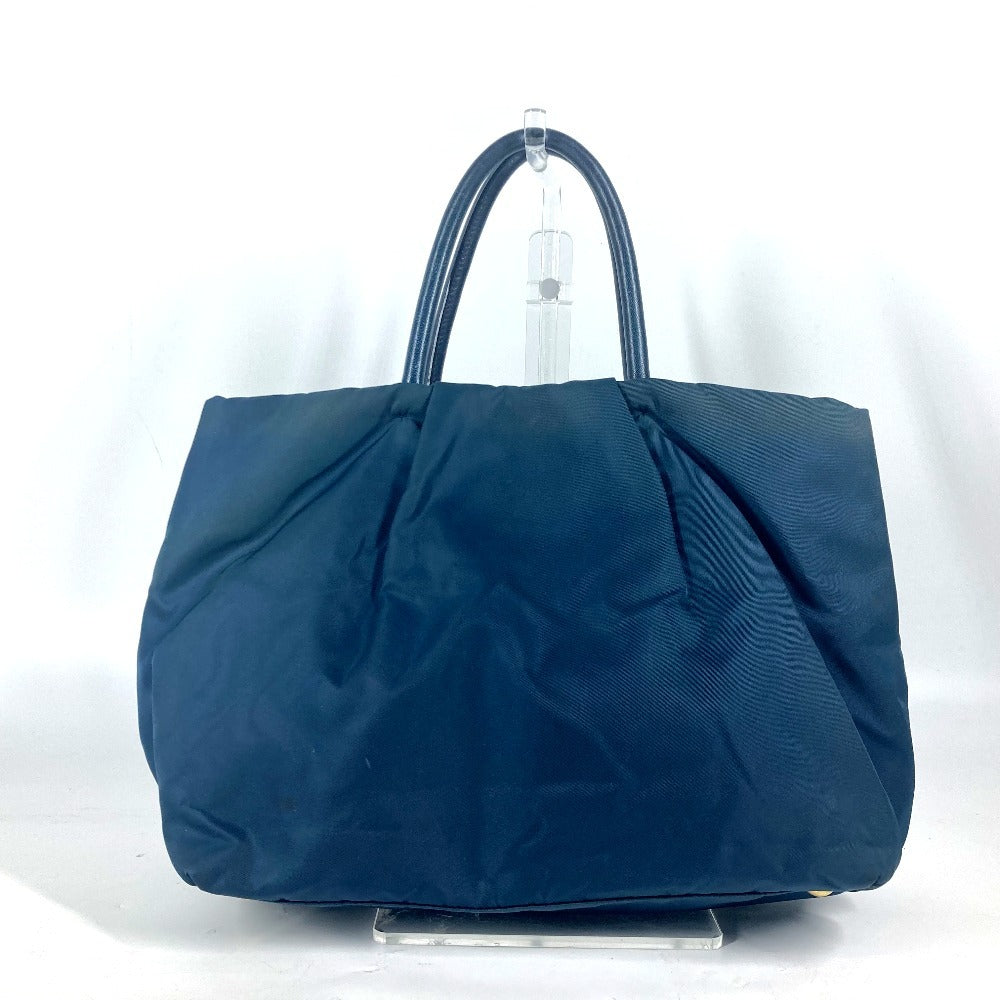 PRADA Handbag Nylon Blue type logo ribbon