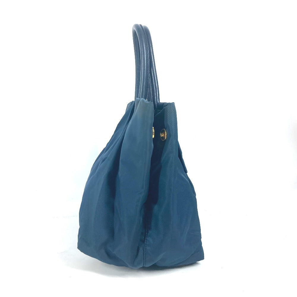 PRADA Handbag Nylon Blue type logo ribbon