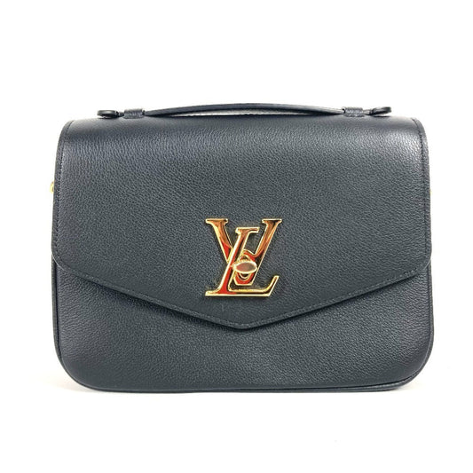 LOUIS VUITTON Shoulder Bag , Grained calf leather black Oxford