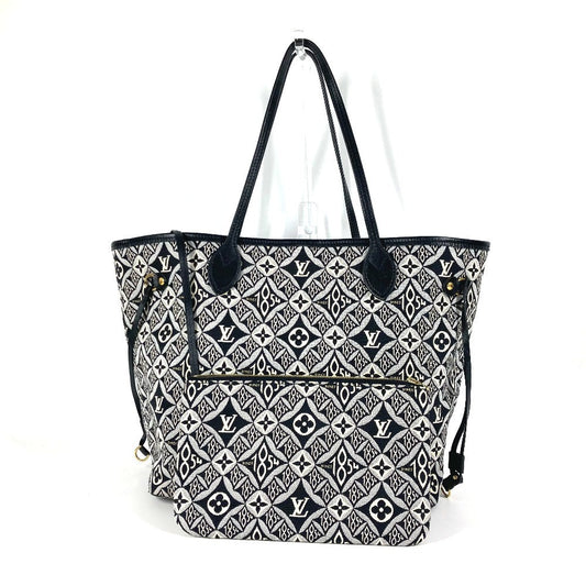 LOUIS VUITTON Shoulder Bag Jacquard, Leather black Monogram Neverfull MM Women