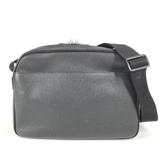 LOUIS VUITTON Shoulder Bag Taiga Leather black Taiga Reporter PM unisex(Unisex)