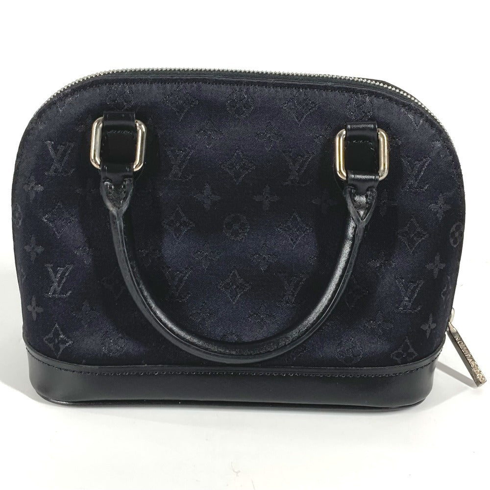LOUIS VUITTON Handbag Satin / leather black Monogram satin Little Alma