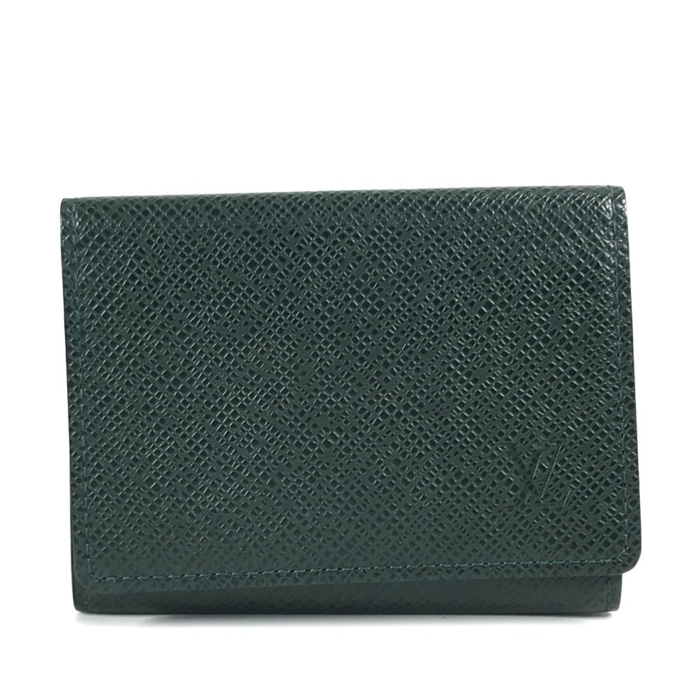 LOUIS VUITTON Card Case Taiga Leather green Taiga Anneveld Cult de Visit