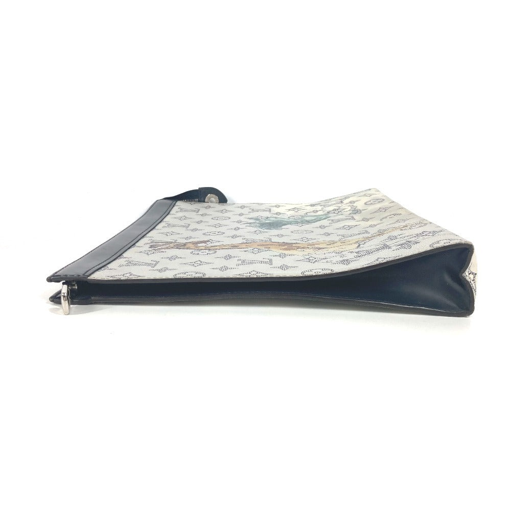 Designer Women's Crossbody Bag | LOUIS VUITTON Clutch bag leather Navy Monogram Savannah Chapman Brothers Pochette Voyage GM
