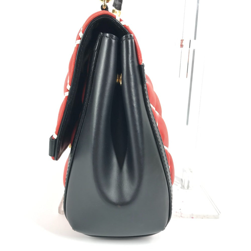 LOUIS VUITTON Shoulder Bag leather Red Maltage Line Pochette Flap