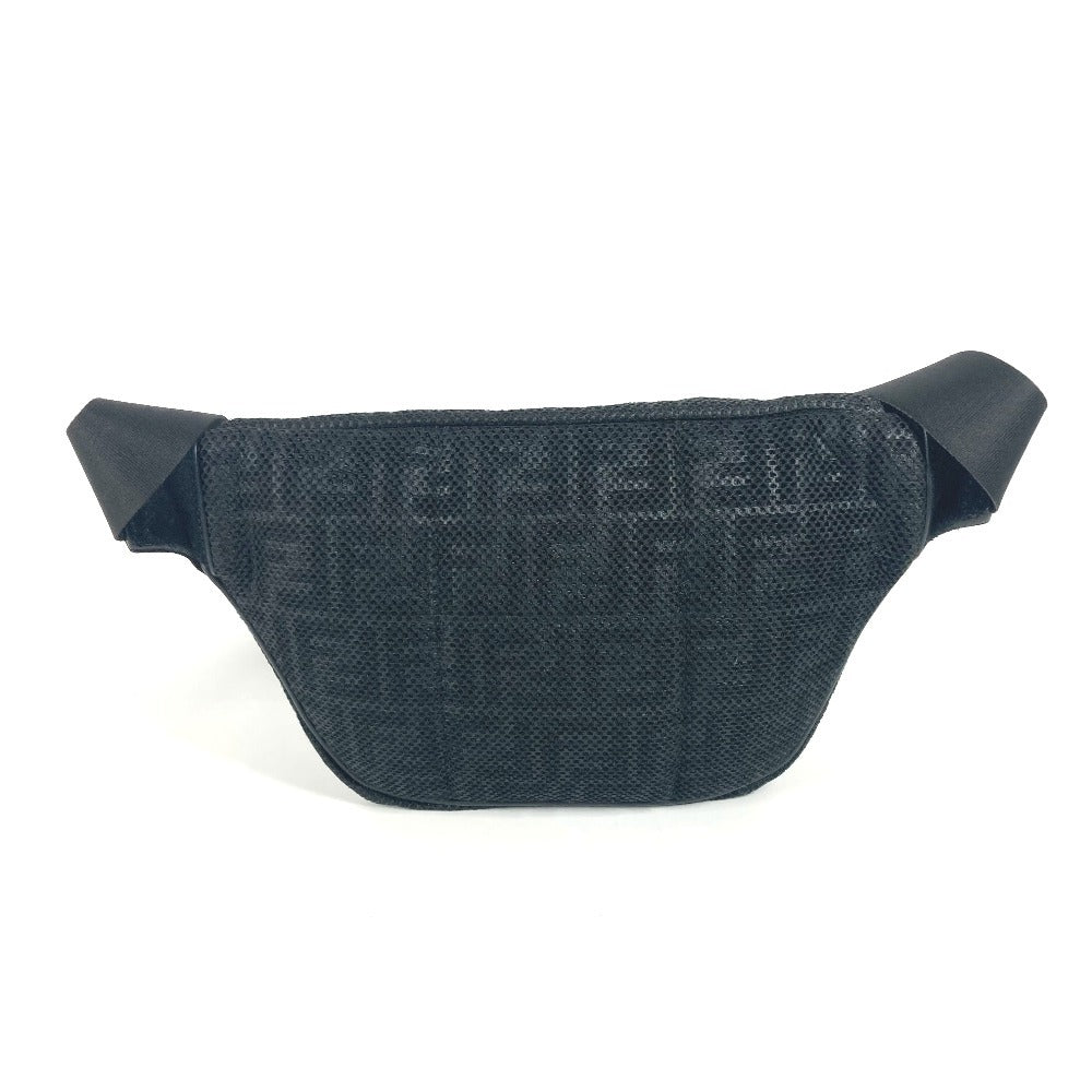 FENDI Sling bag Nylon canvas black logo mesh zucca