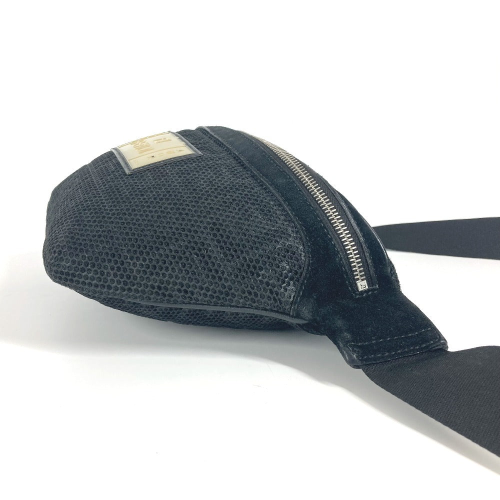 FENDI Sling bag Nylon canvas black logo mesh zucca