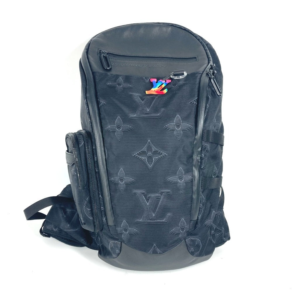 LOUIS VUITTON Backpack Leather / nylon black Louis Vuitton Monogram Mountain Backpack