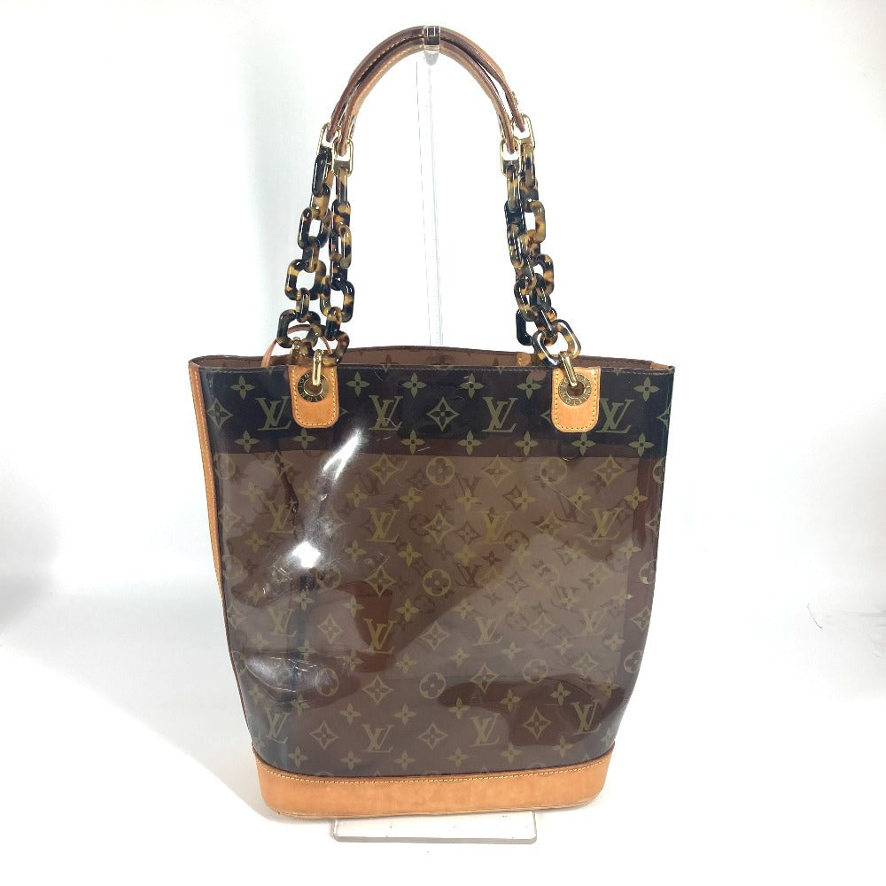 LOUIS VUITTON Shoulder Bag Monogram Plastics/Nubuck Leather Brown Monogram Plastics Cabas Ambre MM