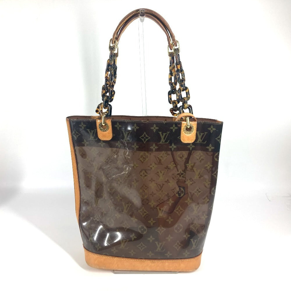 LOUIS VUITTON Shoulder Bag Monogram Plastics/Nubuck Leather Brown Monogram Plastics Cabas Ambre MM