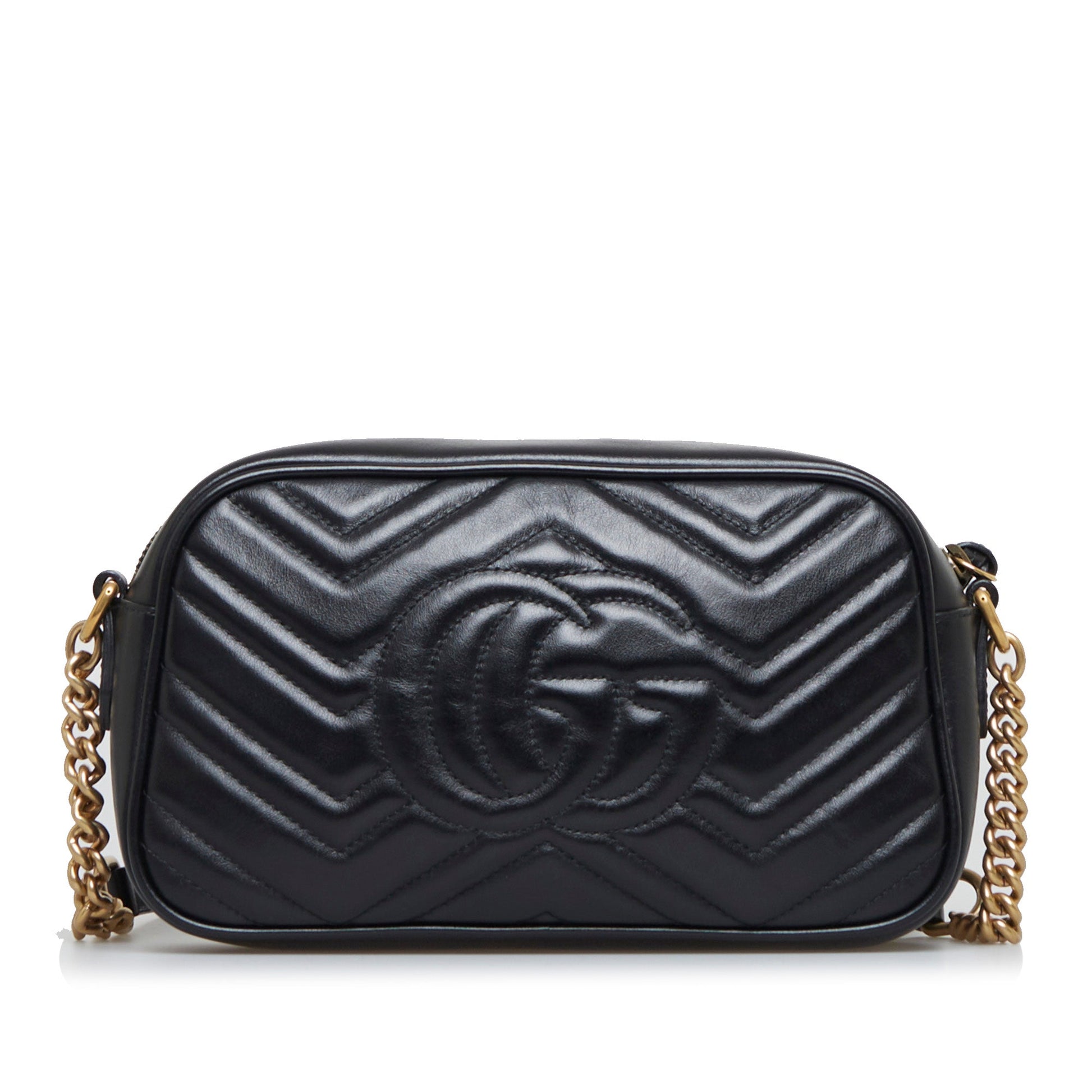 Gucci GG Marmont Black Leather Quilted Crossbody Style 3