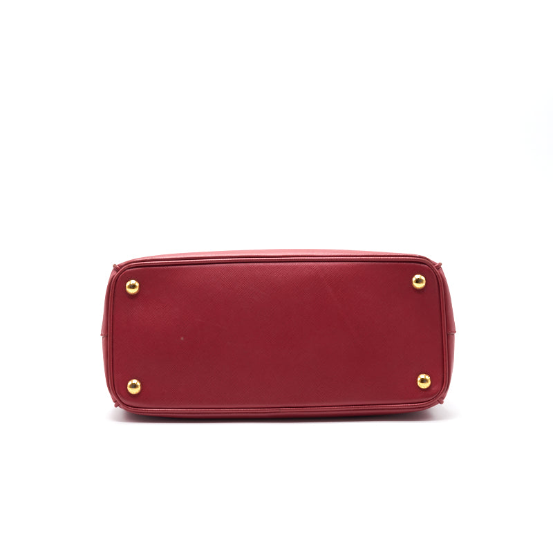 Prada Fuoco Saffiano Lux Leather Medium Double Zip Tote