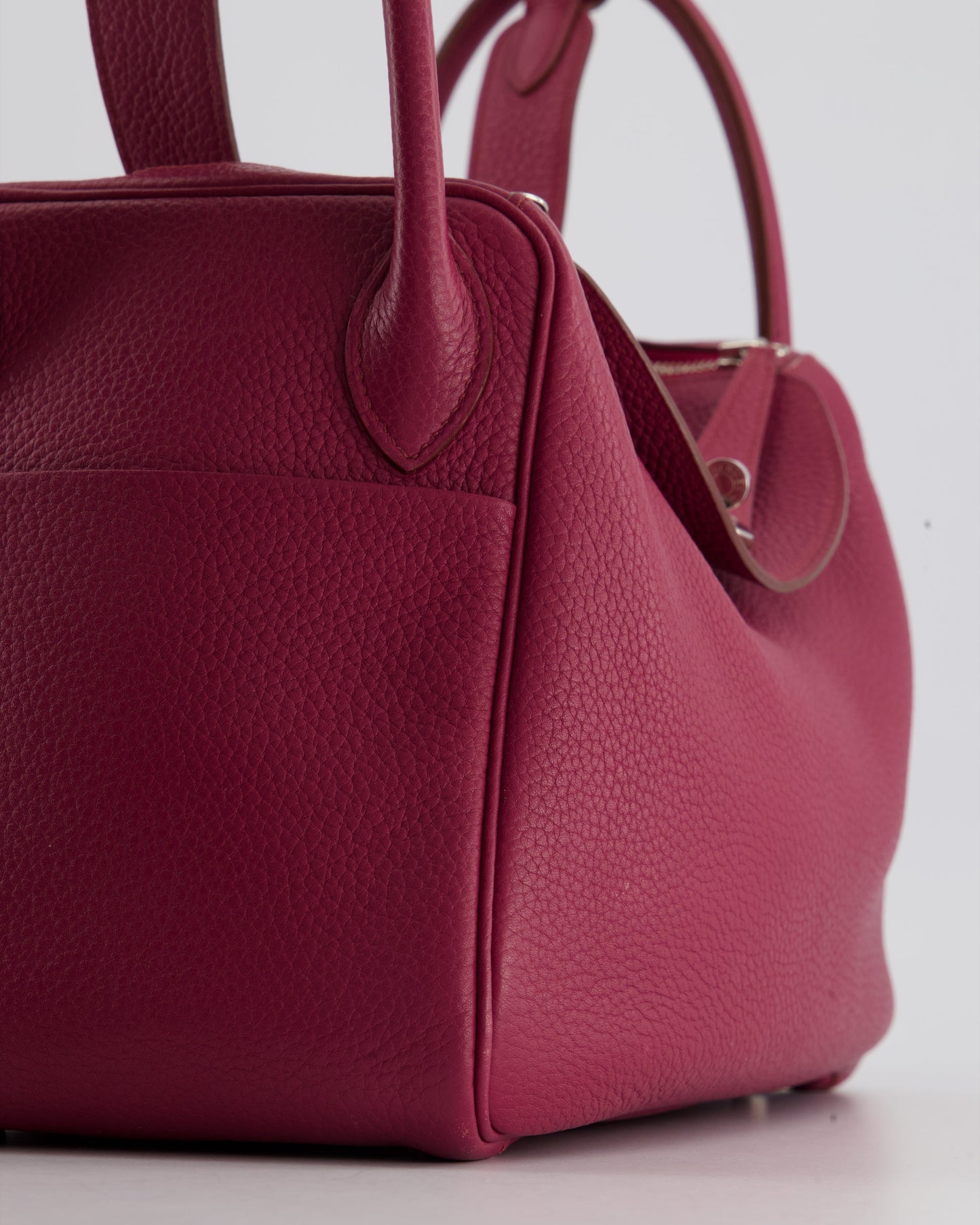 Hermes Lindy Bag 30cm in Rouge Galance in Togo Leather with Palladium Hardware