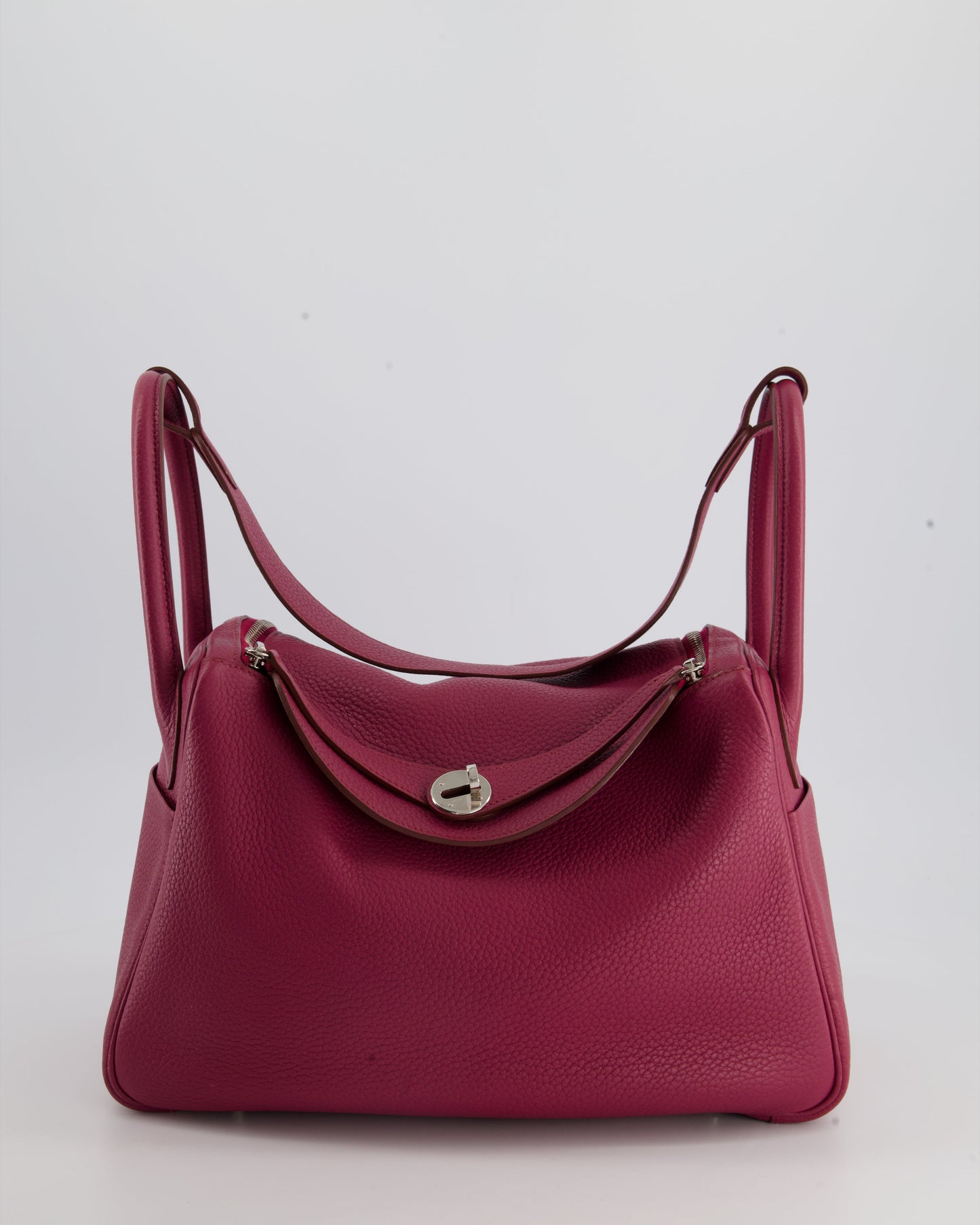 Hermes Lindy Bag 30cm in Rouge Galance in Togo Leather with Palladium Hardware