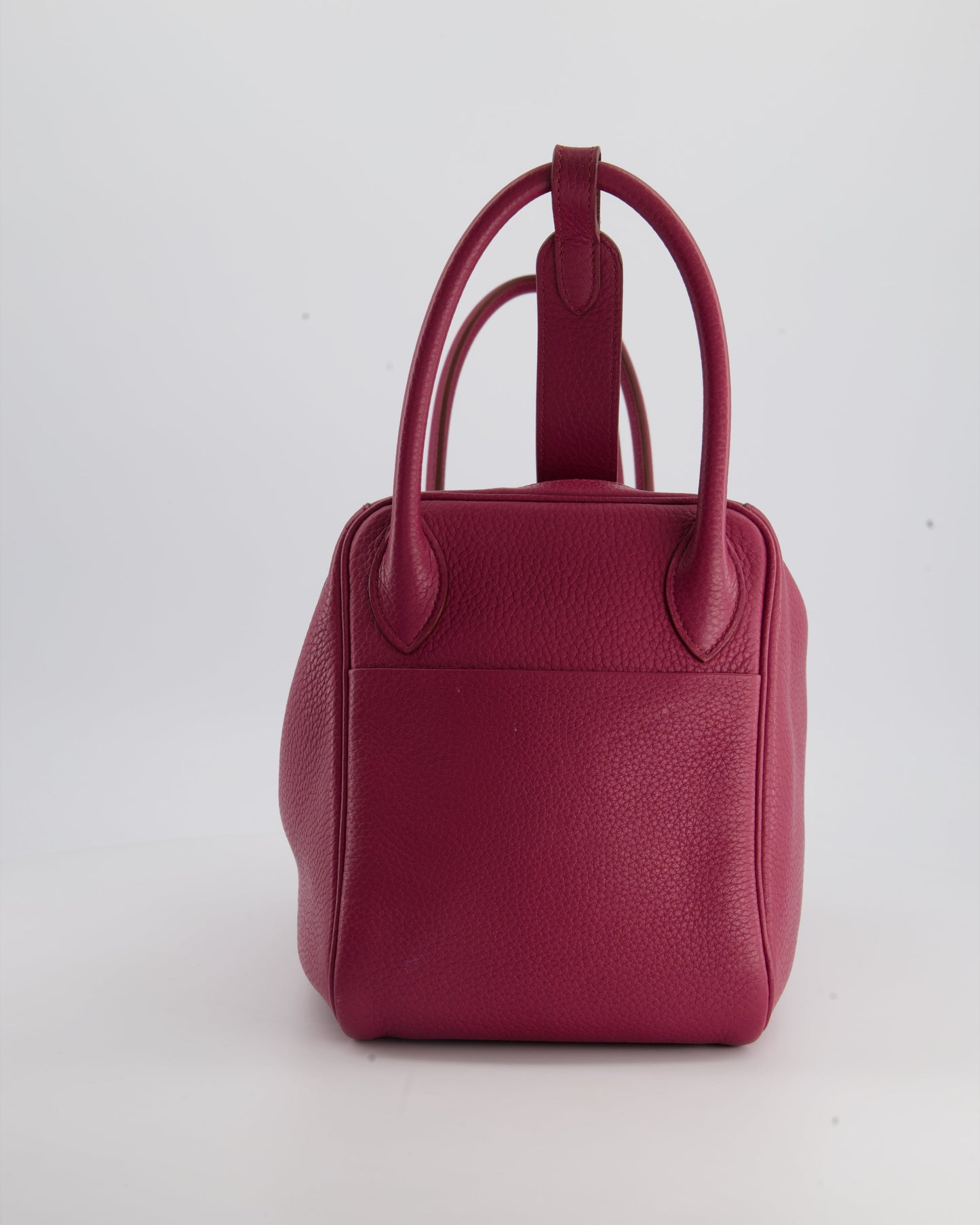 Hermes Lindy Bag 30cm in Rouge Galance in Togo Leather with Palladium Hardware