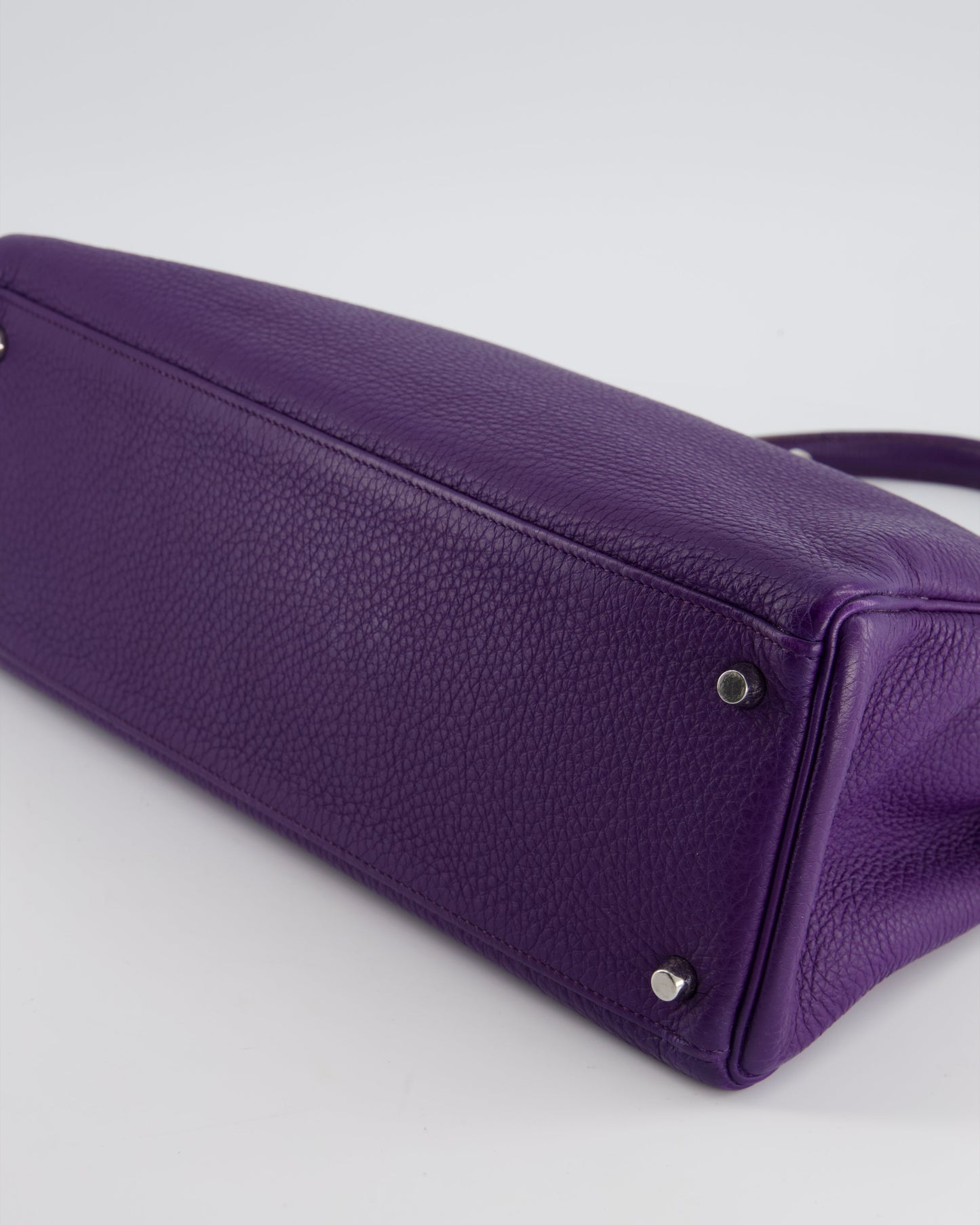 Hermes Kelly 35 Retourne Bag in Iris Togo Leather with Palladium Hardware