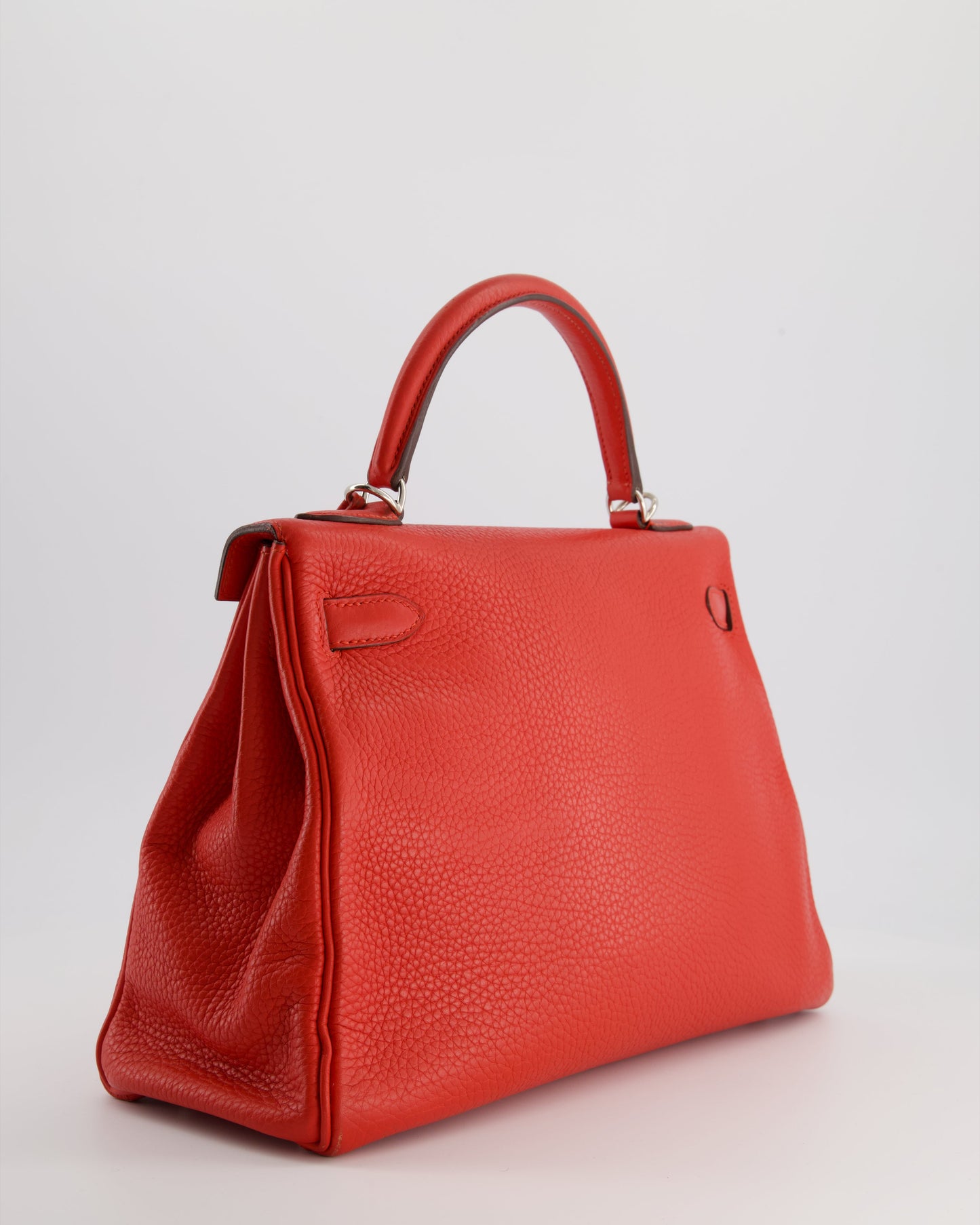 Hermes Kelly 32 Retourne Bag in Geranium Togo Leather and Palladium Hardware