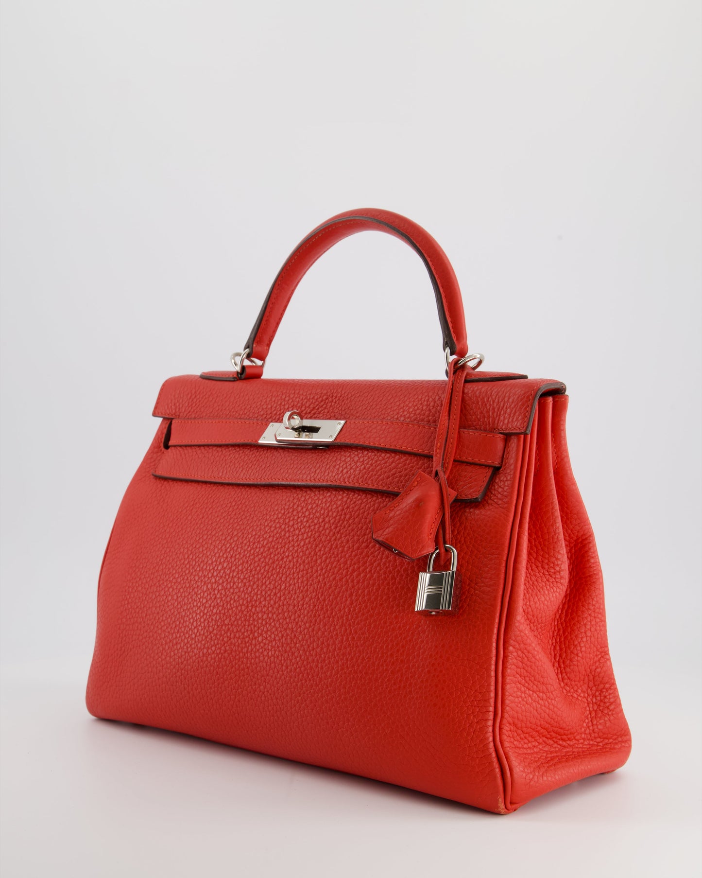 Hermes Kelly 32 Retourne Bag in Geranium Togo Leather and Palladium Hardware