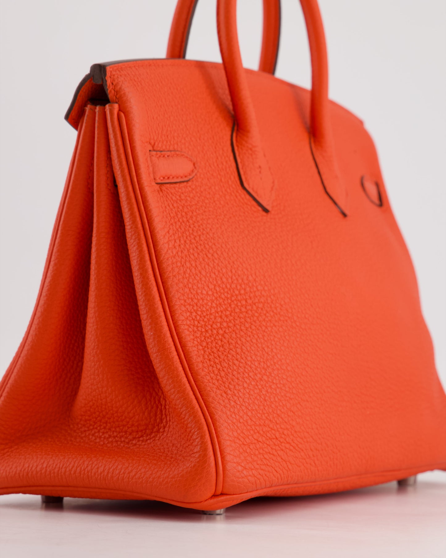 Hermes Birkin 25 Retourne Bag in Capucine Togo Leather and Palladium Hardware