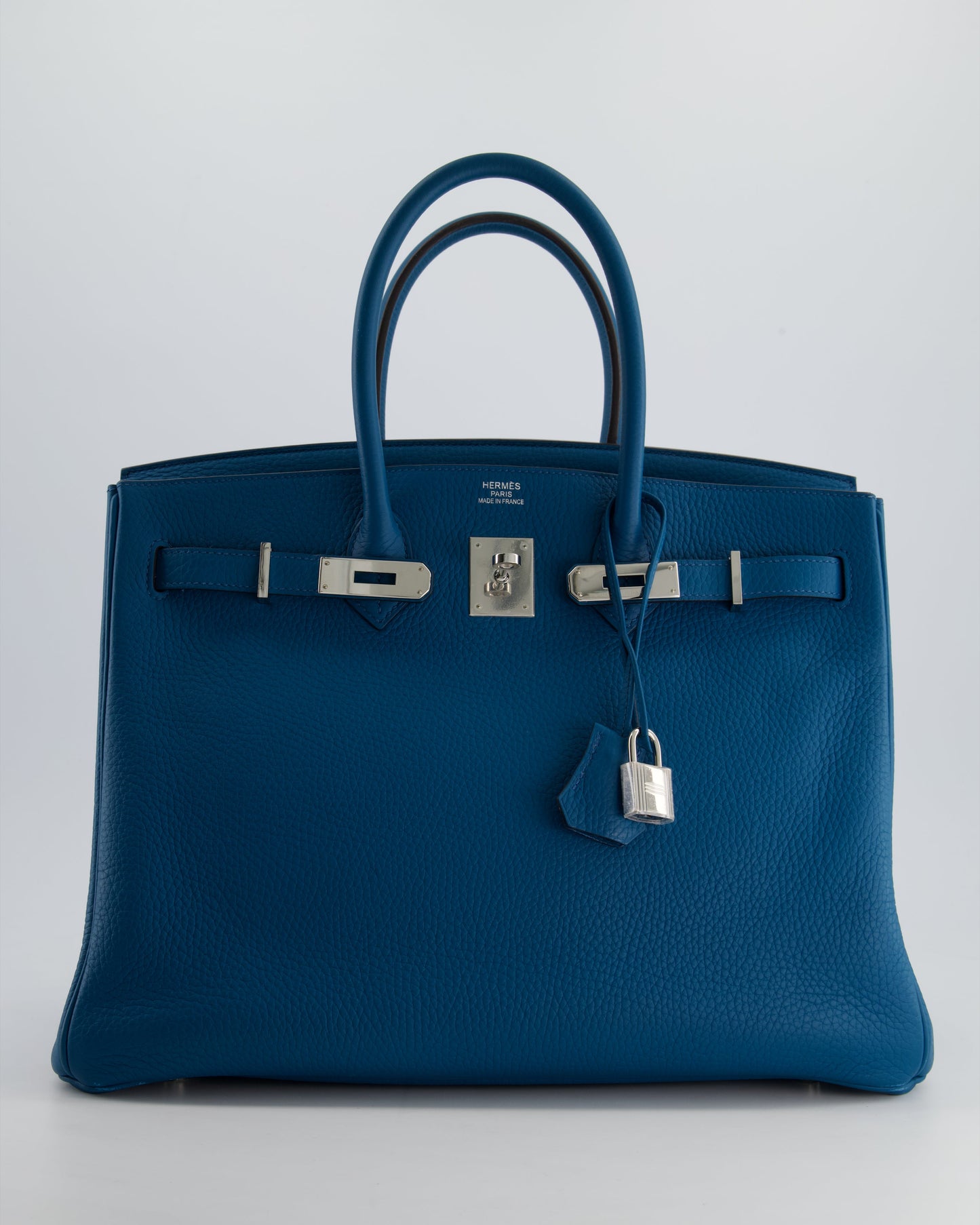 Hermes Birkin 35cm Bag in Blue Petrole Togo Leather with Palladium Hardware